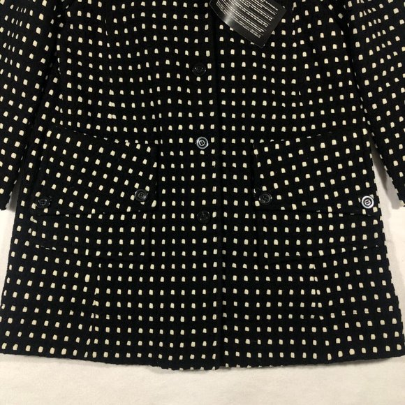 NEW Diane von Furstenberg Womens 10  Elodia Coat Jacket Black Wool #S6446377L7 - Picture 5 of 11